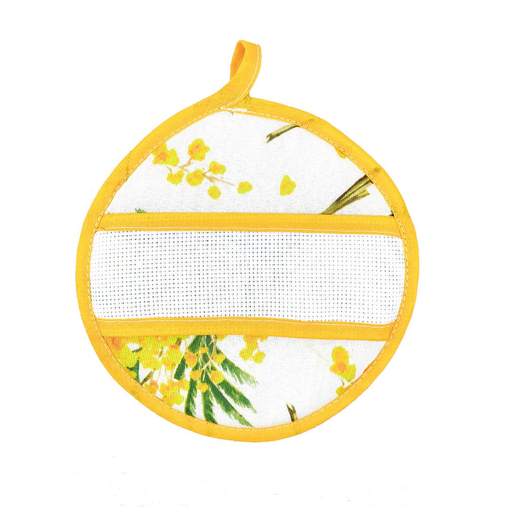 Presina quadrata 20x20 o tonda MIMOSA con fascia da ricamare