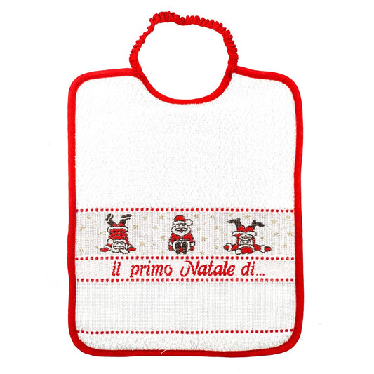 Bavaglino da ricamare "Il mio Primo Natale" con elastico