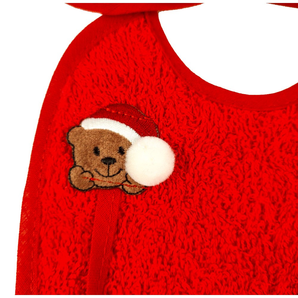 Bavetta IDRA cm.16x18 con tasca da ricamare e portaciuccio con applicazione