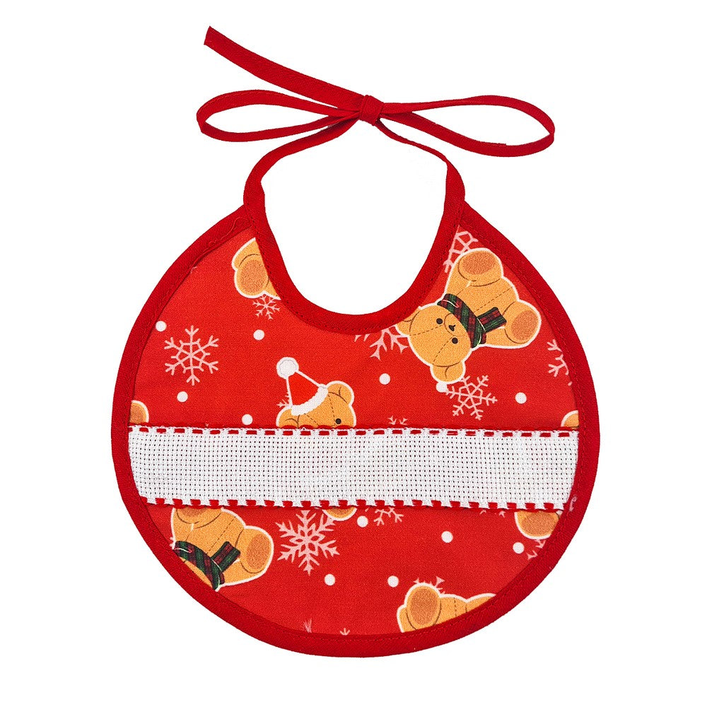 Bavetta COMET rotonda diametro cm.18 con laccetti e con banda da ricamare in tela stampata