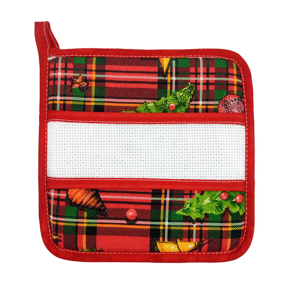 Presina quadrata cm.20x20 o tonda diametro cm.19 CHRISTMAS con fascia da ricamare