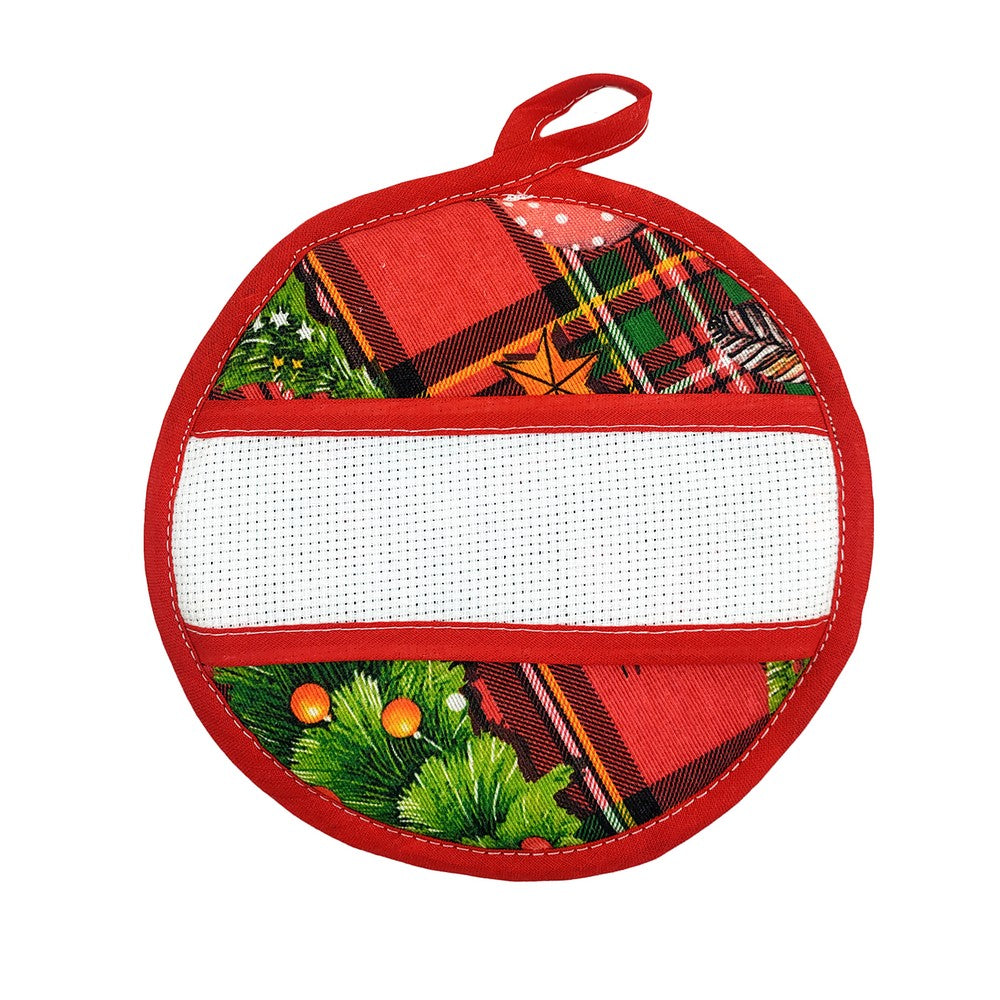 Presina quadrata cm.20x20 o tonda diametro cm.19 CHRISTMAS con fascia da ricamare