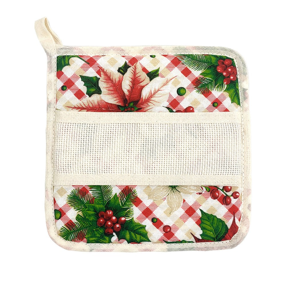 Presina quadrata cm.20x20 o tonda diametro cm.19 CHRISTMAS con fascia da ricamare