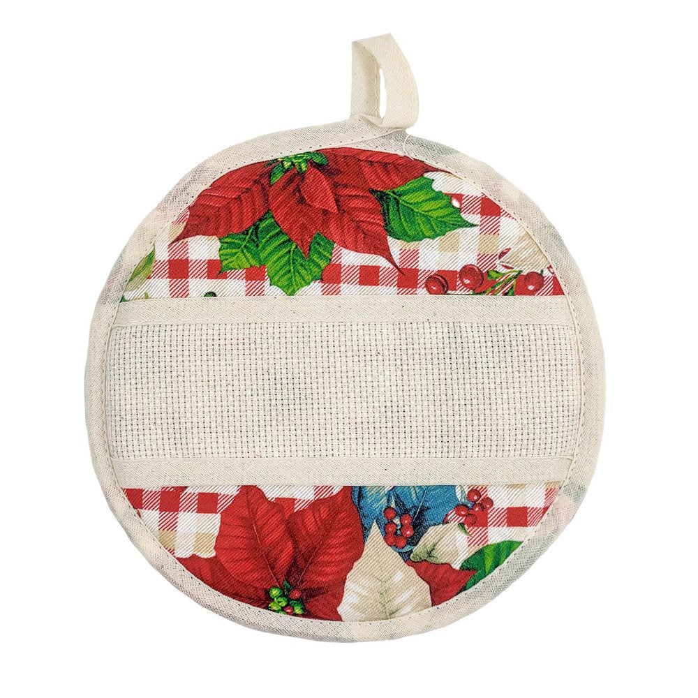 Presina quadrata cm.20x20 o tonda diametro cm.19 CHRISTMAS con fascia da ricamare