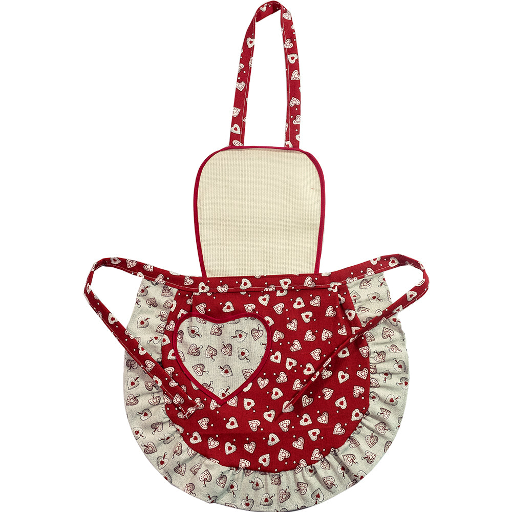 Grembiulino ROMEO CHRISTMAS cm.39x50 con pettorina e tasca a forma di cuore