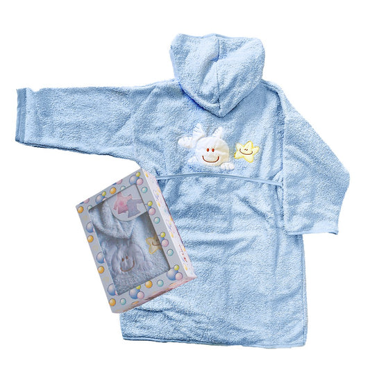 Accappatoio bimbo HAPPY 0/1 in spugna con cappuccio
