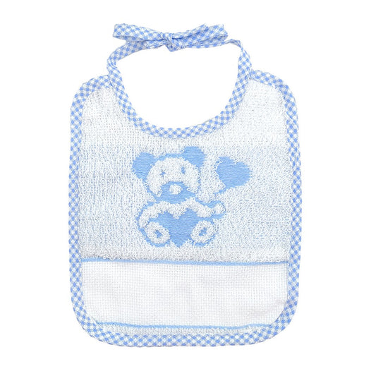 Bavetta BIRILLO cm.15x18 in spugna con fascia da ricamare