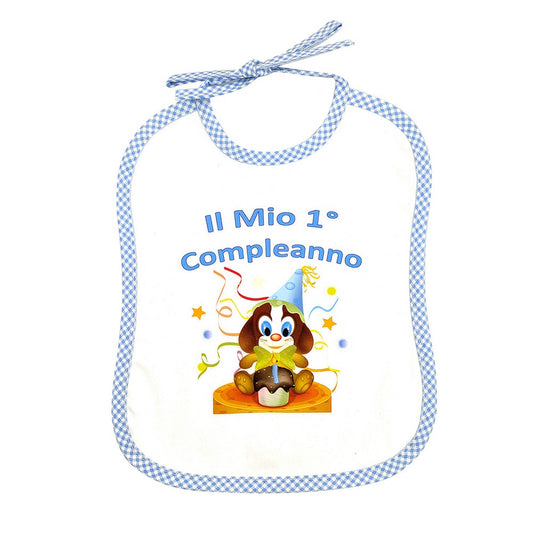 Bavetta "Il mio I compleanno" cm. 22x26 con laccetti