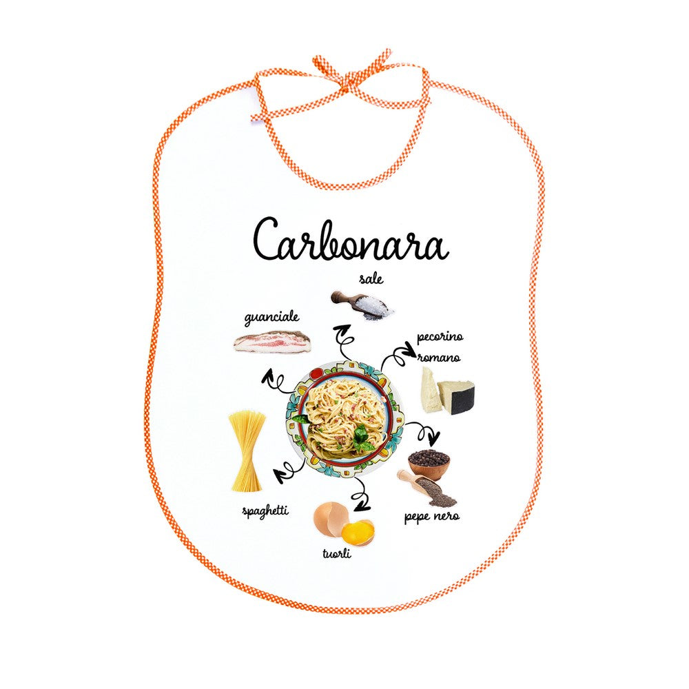 Bavaglione linea RICETTE cm.45x60 con laccetti stampati