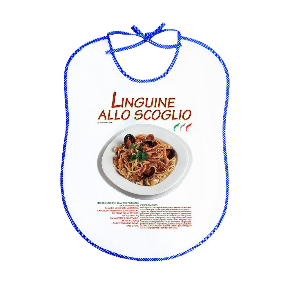 Bavaglione linea RICETTE cm.45x60 con laccetti stampati