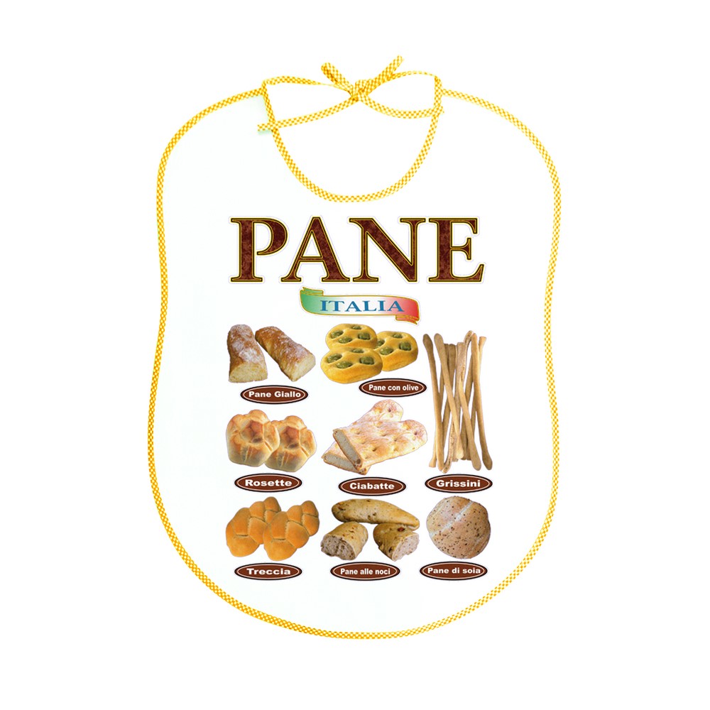 Bavaglione linea RICETTE cm.45x60 con laccetti stampati
