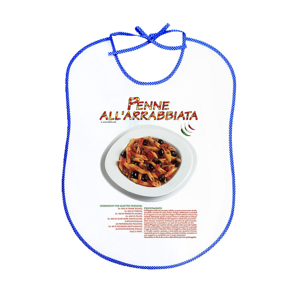Bavaglione linea RICETTE cm.45x60 con laccetti stampati