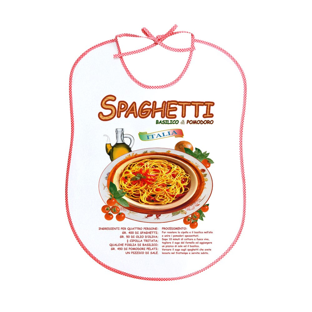 Bavaglione linea RICETTE cm.45x60 con laccetti stampati