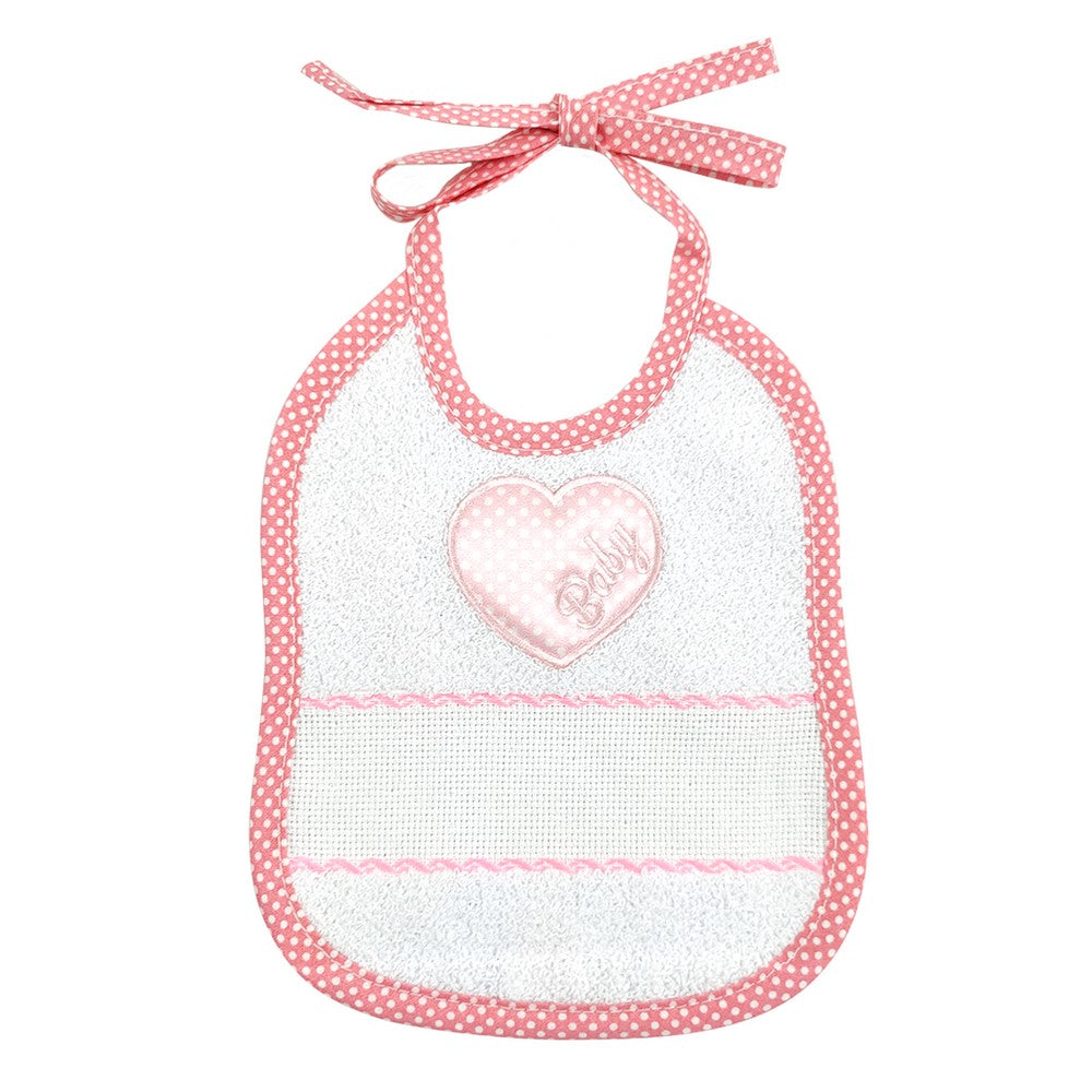 Bavetta BABY cm.16x20 con laccetti e banda da ricamare