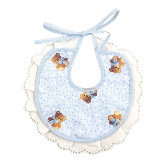 Bavetta JASMINE rotonda diametro 21 in piquet rifinito con pizzo e chiusura con laccetti