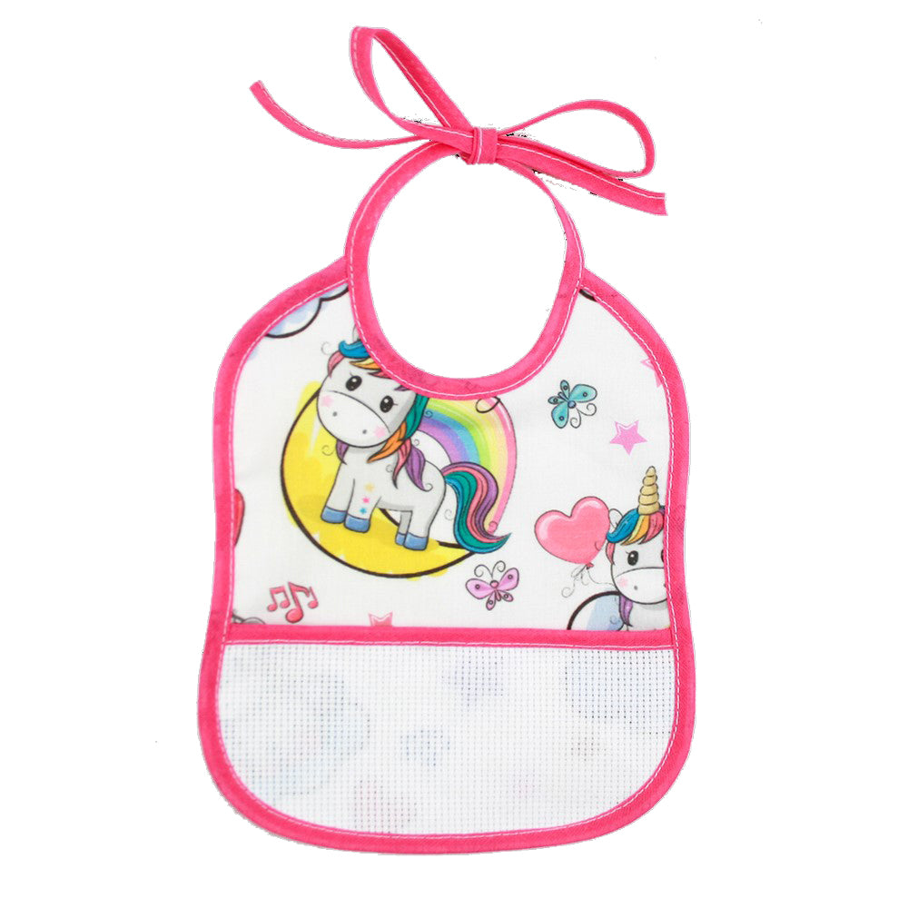 Bavaglino URSULA cm. 16x18 con tasca da ricamare