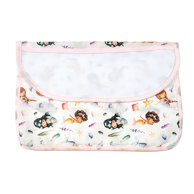 Bustina PORTA TOVAGLIOLI/BAVAGLINI cm.20x29 con tasca PERSONALIZZATA