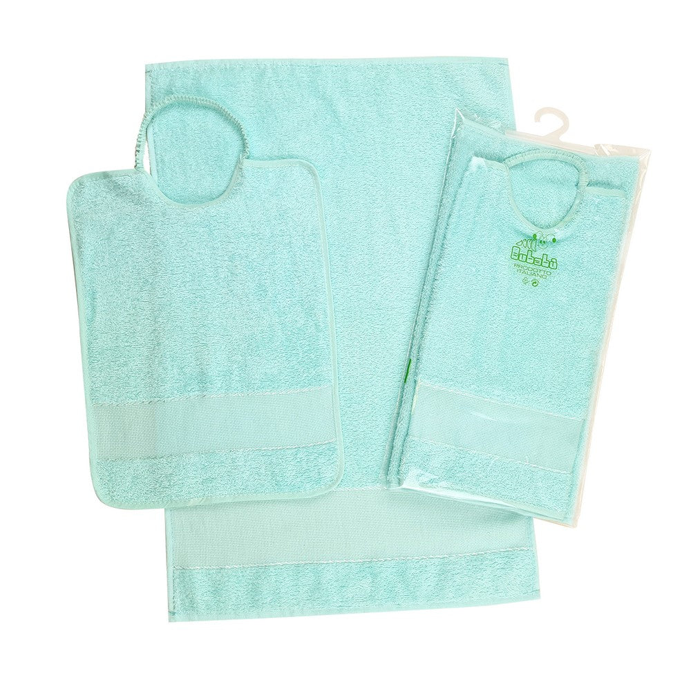 Completo 2 pz. RICAMA TU:asciugamano+bavetta con elastico