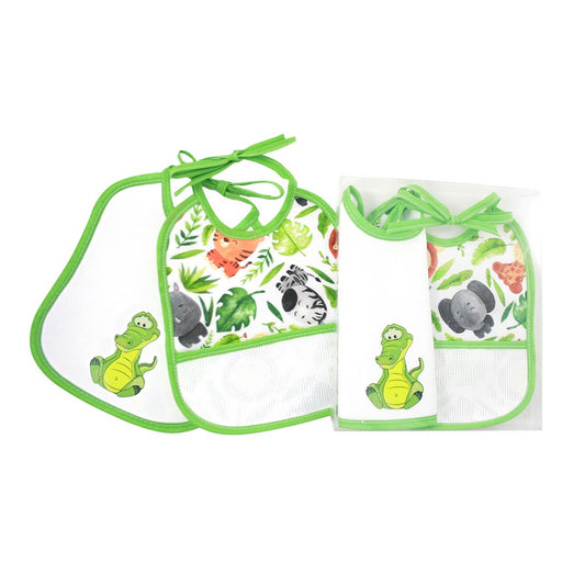 Confezione MARYLIN:1 Bavetta cm.16x18+1 bavetta cm.16x20 con tasca da ricamare e con laccetti IN SCATOLA