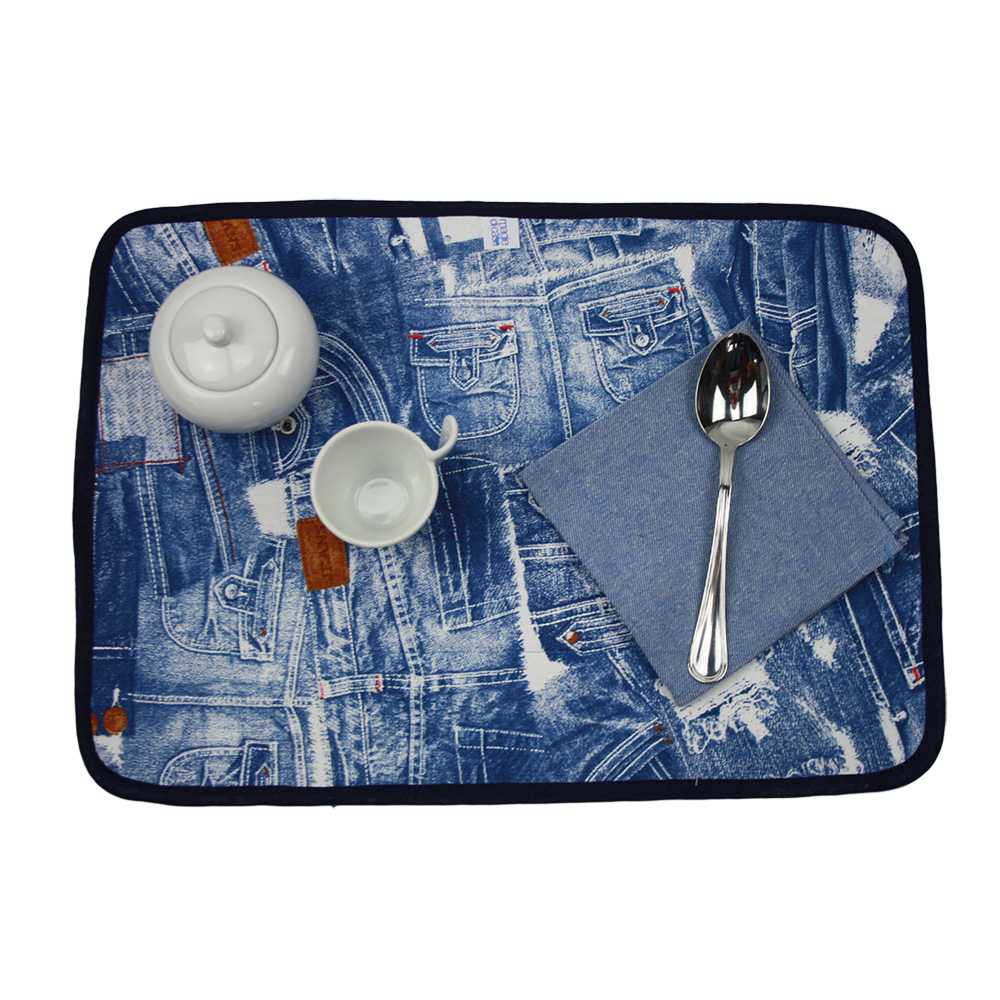 Set prima colazione JEANS: tovaglietta imbottita+tovagliolo