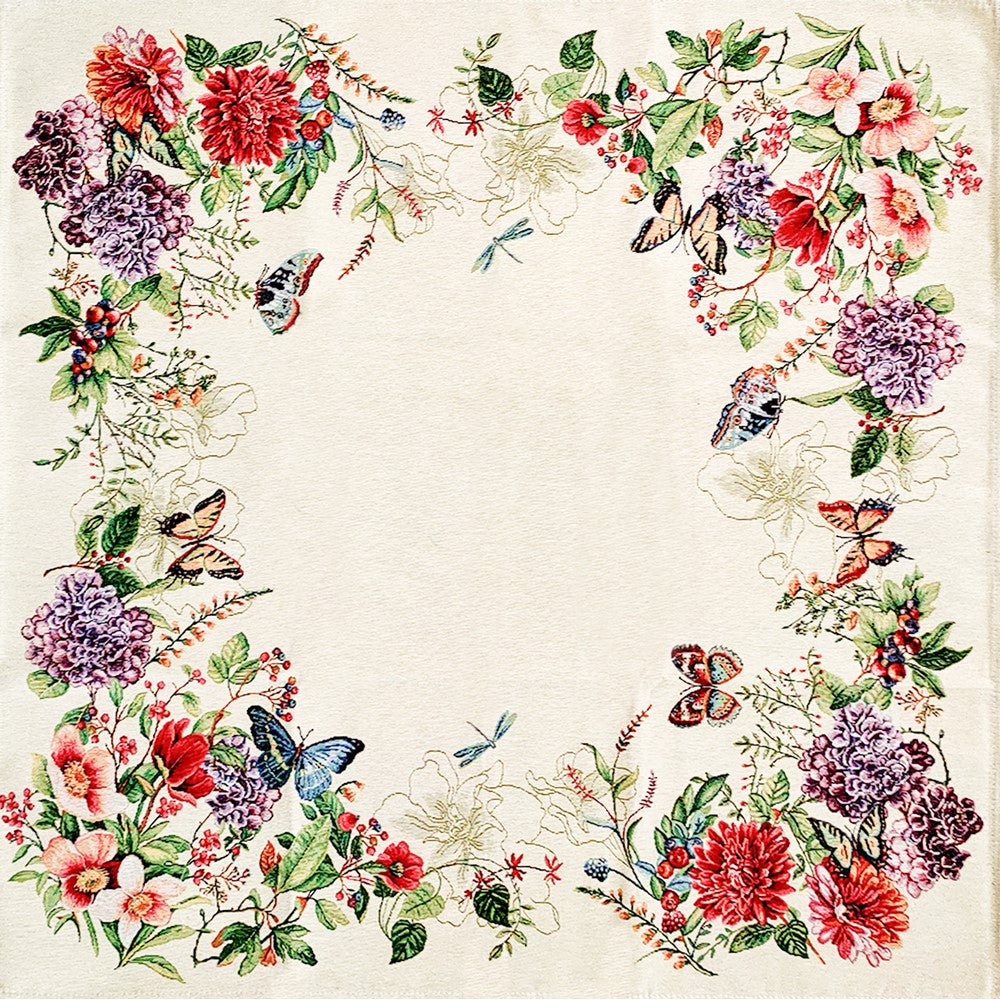 Copritavola cm.140x140 GOBELIN dis.BUTTERFLY sfuso