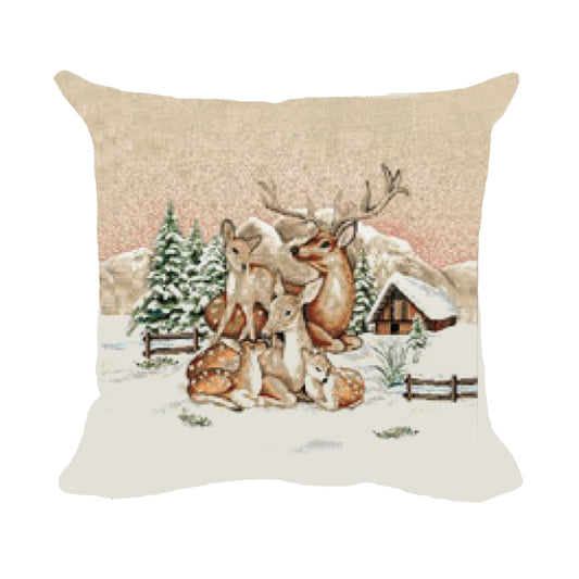 Fodera cuscino d'arredo GOBELIN cm 45x45 con cerniera dis.DEER