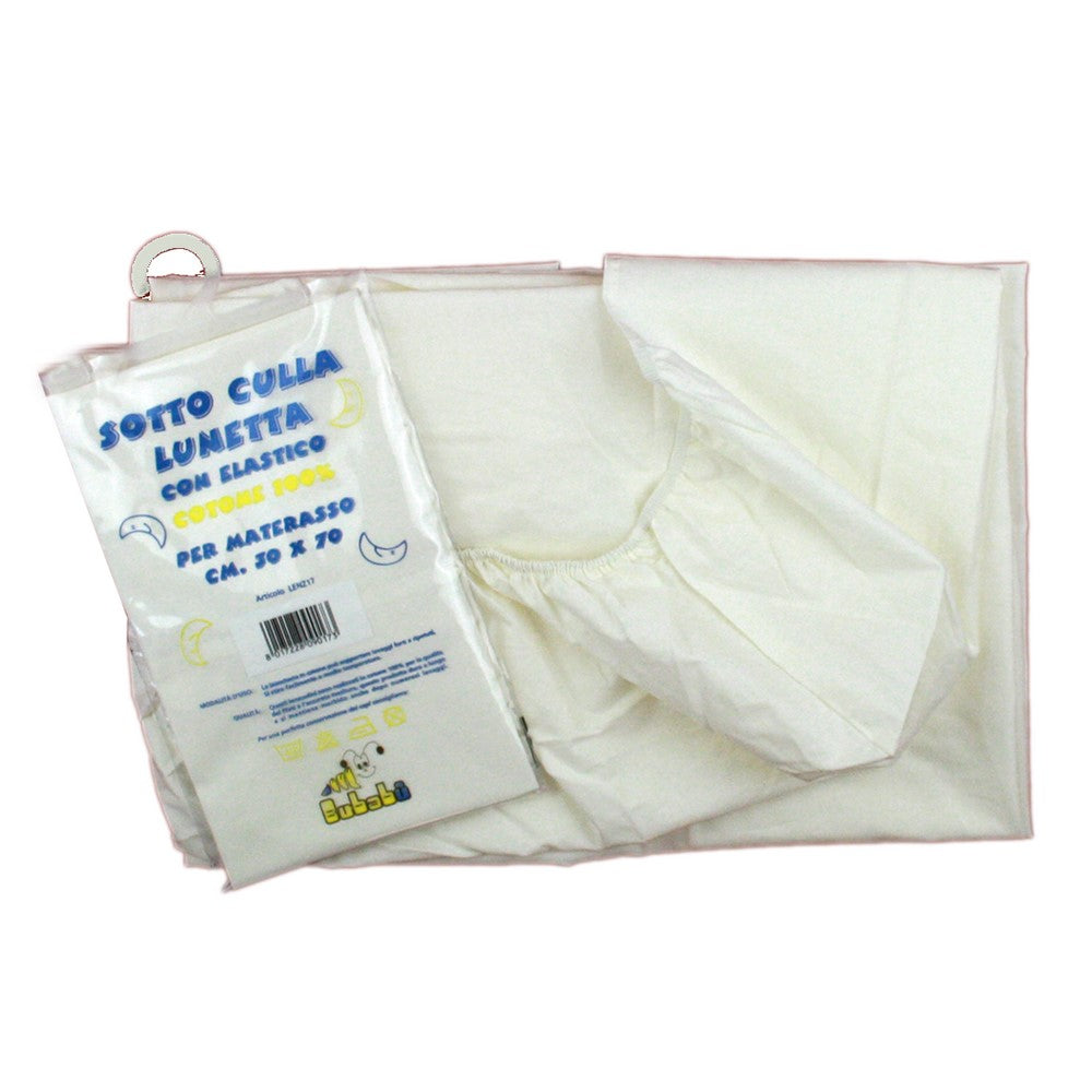 Lenzuolino sotto culla con elastico LUNETTA per materasso cm.30x70