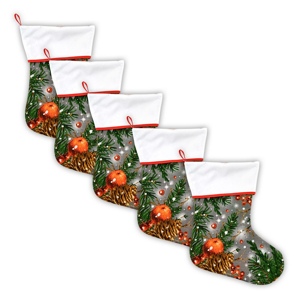 Calza Natalizia / Befana personalizzata pigne 20x33 cm