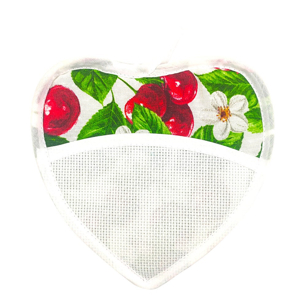 Presina SPRING SUMMER cuore e quadra con tasca in etamine da ricamare