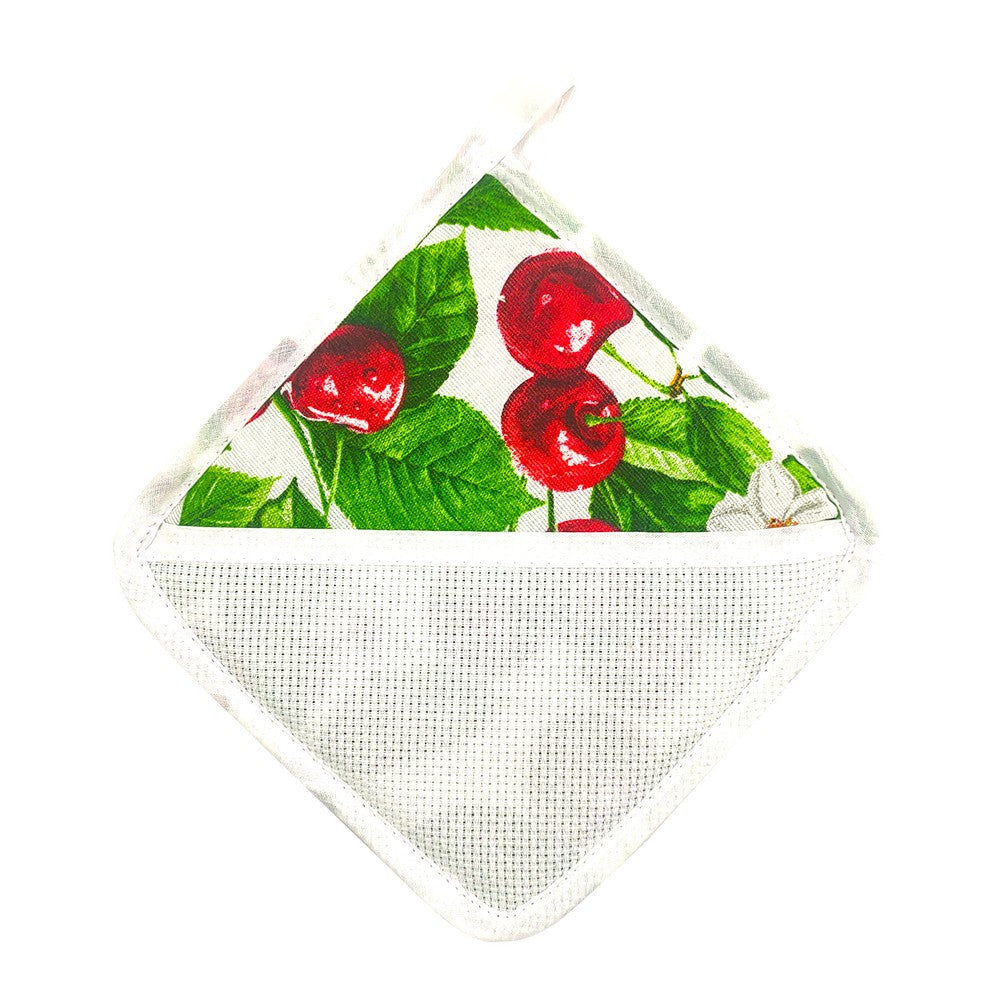 Presina SPRING SUMMER cuore e quadra con tasca in etamine da ricamare