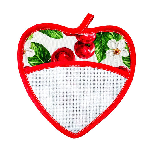 Presina SPRING SUMMER cuore e quadra con tasca in etamine da ricamare