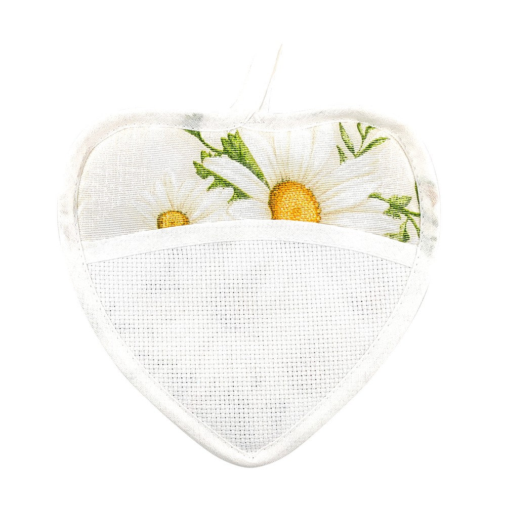 Presina SPRING SUMMER cuore e quadra con tasca in etamine da ricamare