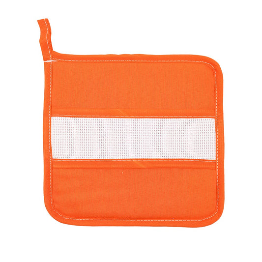 Presina quadrata cm. 20x20 SIENA con fascia in etamine da ricamare