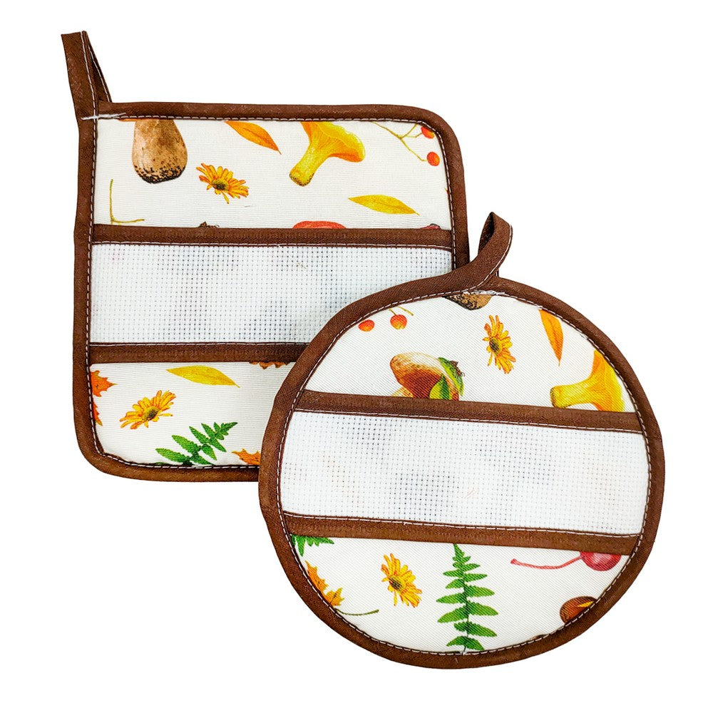 Presina quadrata 20x20 o tonda AUTUMN con fascia da ricamare