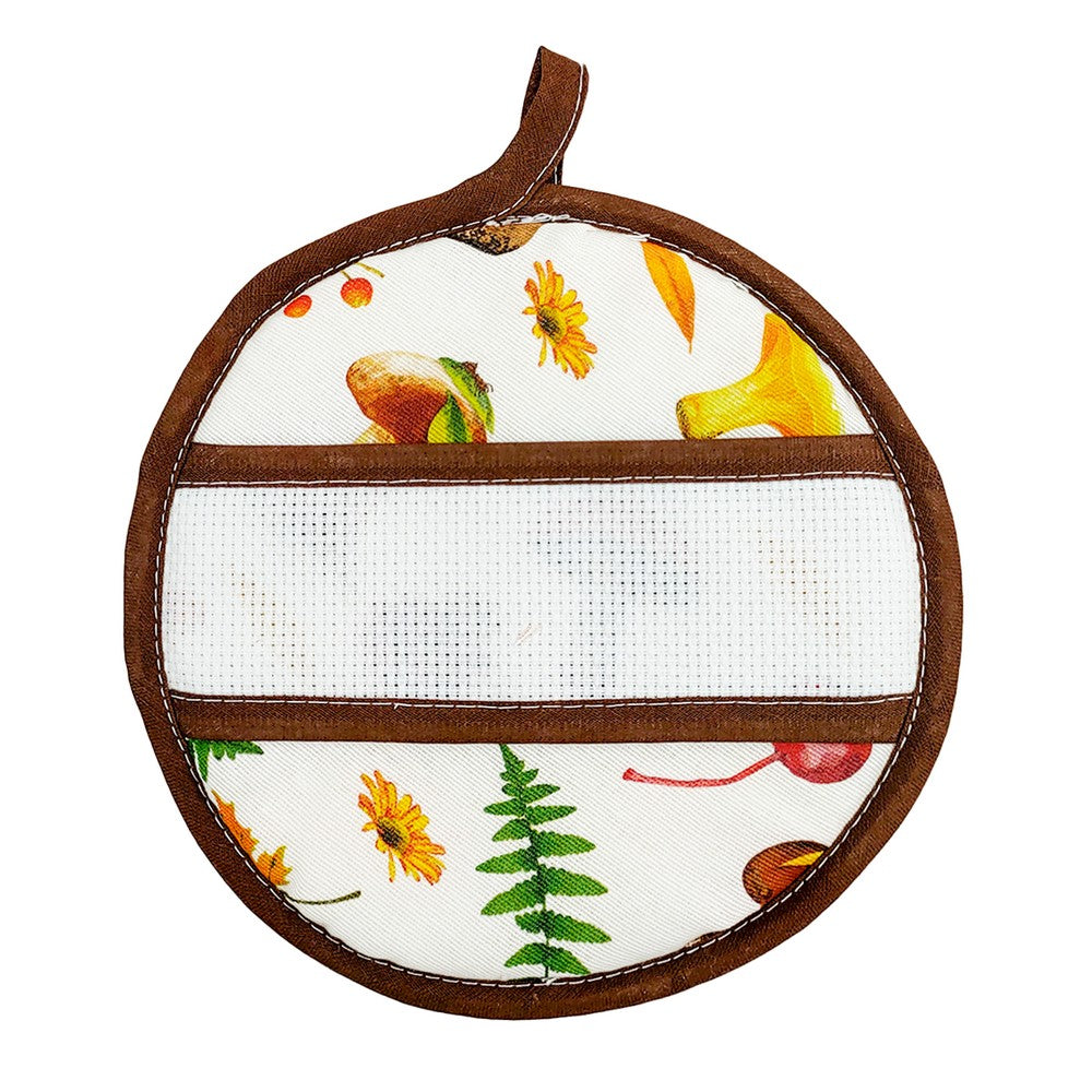 Presina quadrata 20x20 o tonda AUTUMN con fascia da ricamare