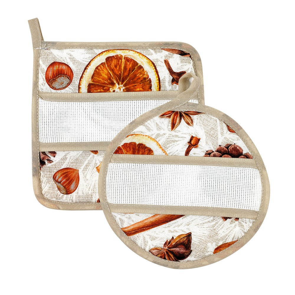 Presina quadrata 20x20 o tonda AUTUMN con fascia da ricamare