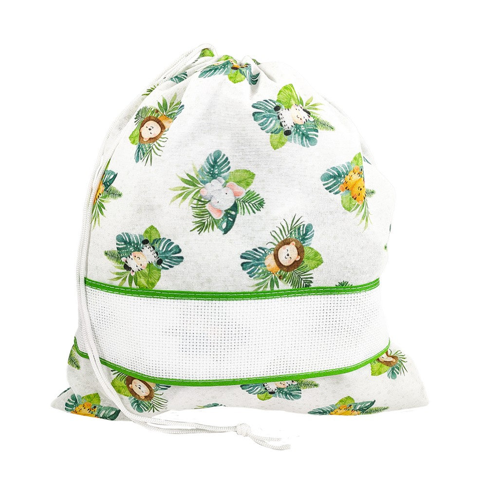 Sacchetto SEBASTIAN cm.32x37 con banda in etamine da ricamare