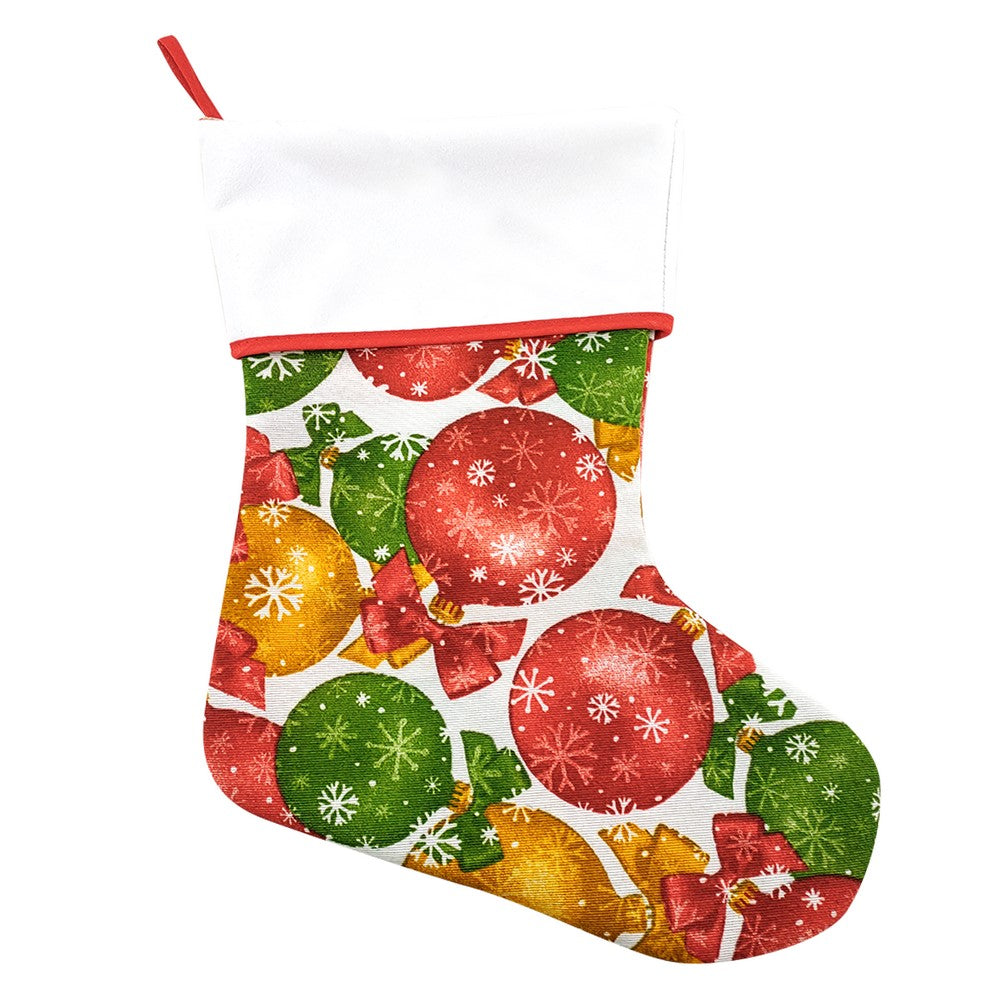 Calza Natalizia / Befana personalizzata sfere 20x33 cm