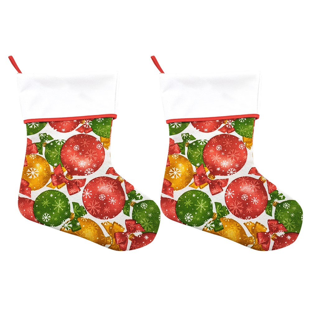 Calza Natalizia / Befana personalizzata sfere 20x33 cm