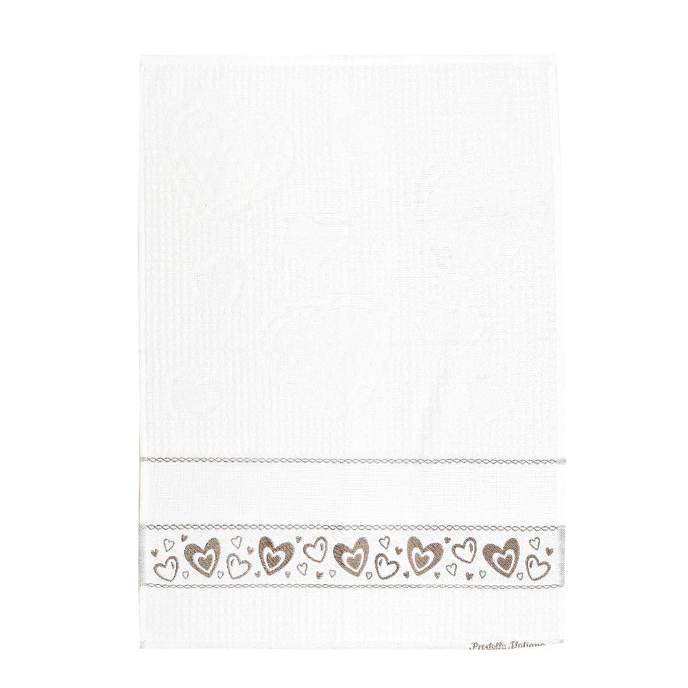 Strofinaccio da ricamare CUORE spugna cm.50x70