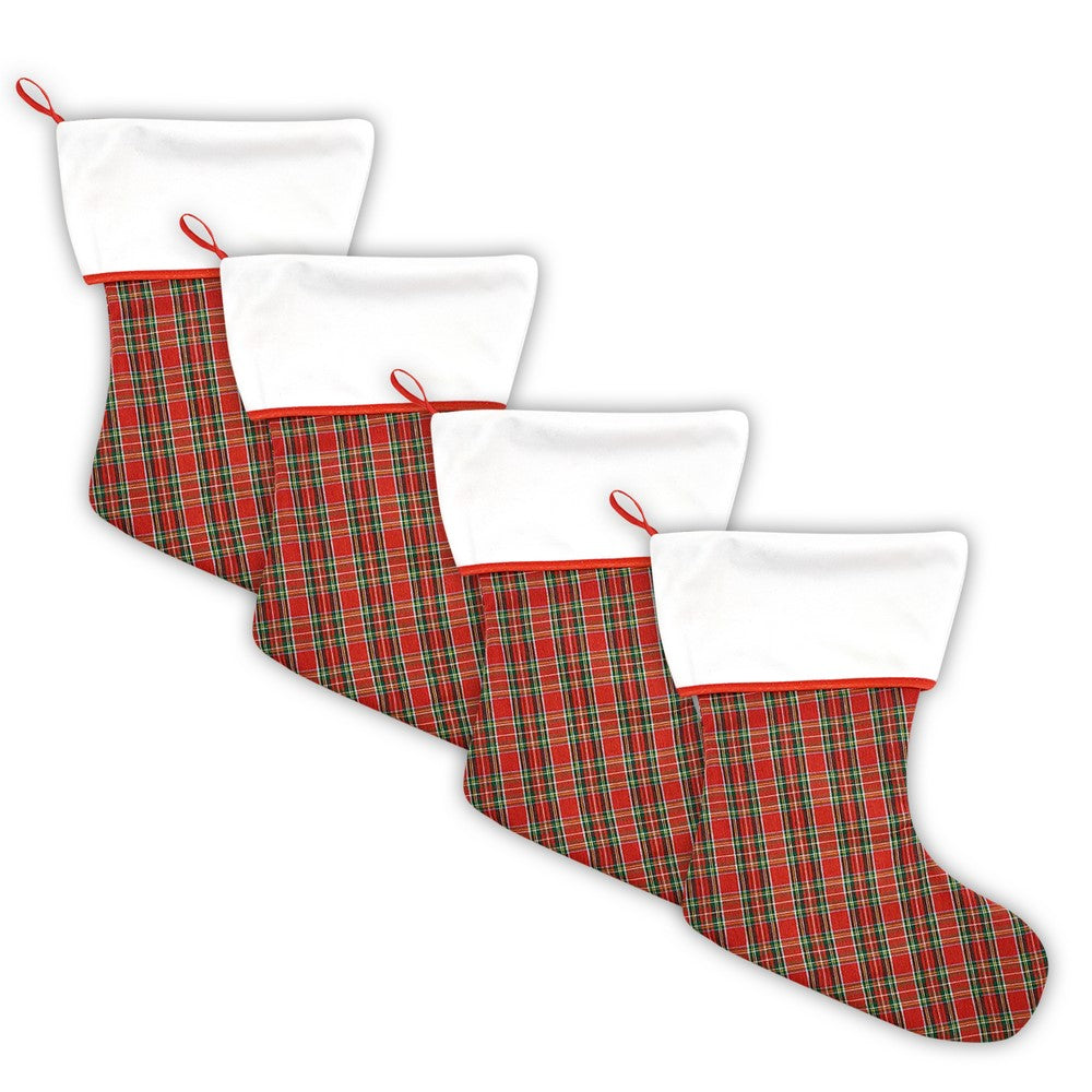 Calza Natalizia / Befana personalizzata tartan 20x33 cm