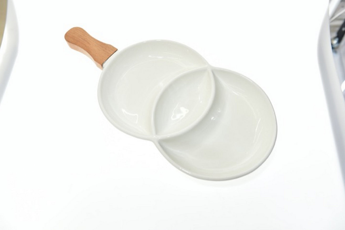 Antipastiera ceramica con manico in legno