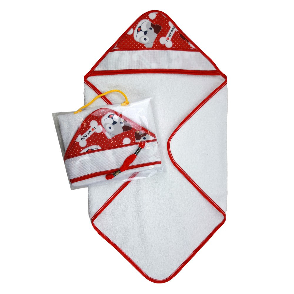 Accappatoio triangolo LOUIS cm.60x60 con cappuccio da ricamare