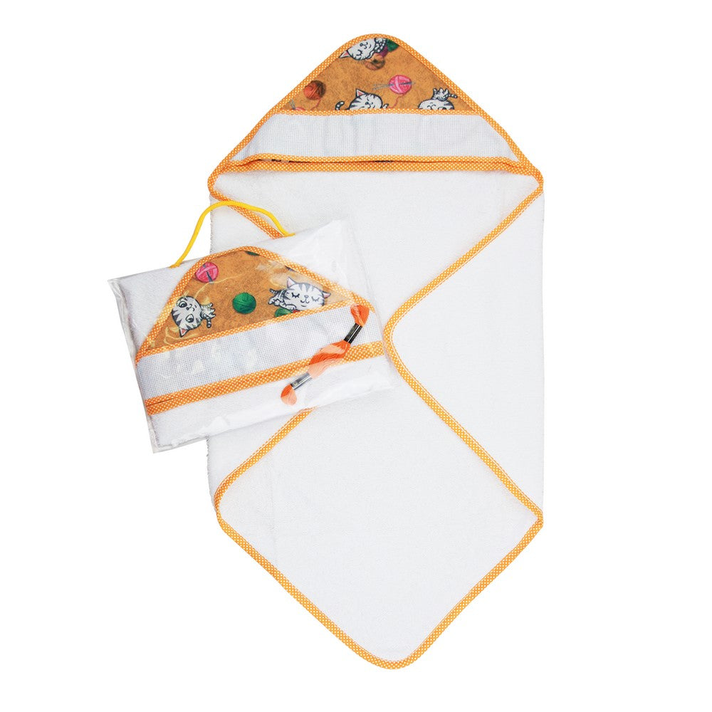 Accappatoio triangolo LOUIS cm.60x60 con cappuccio da ricamare