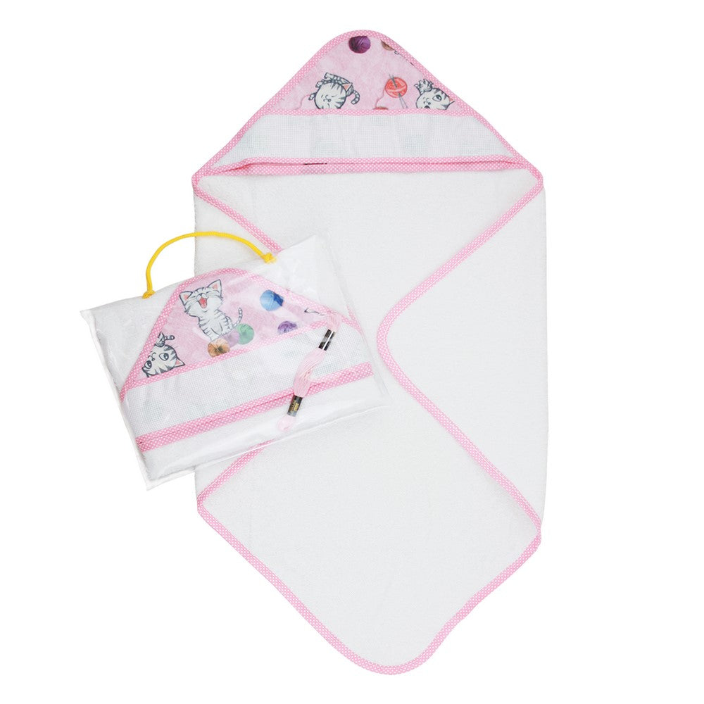 Accappatoio triangolo LOUIS cm.60x60 con cappuccio da ricamare