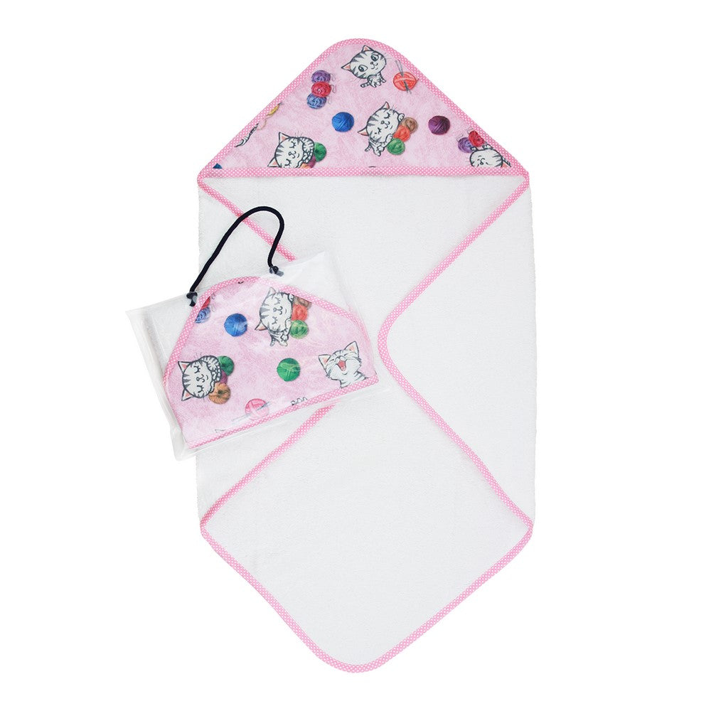 Accappatoio triangolo FLOUNDER cm.60x60 con cappuccio in tela stampata