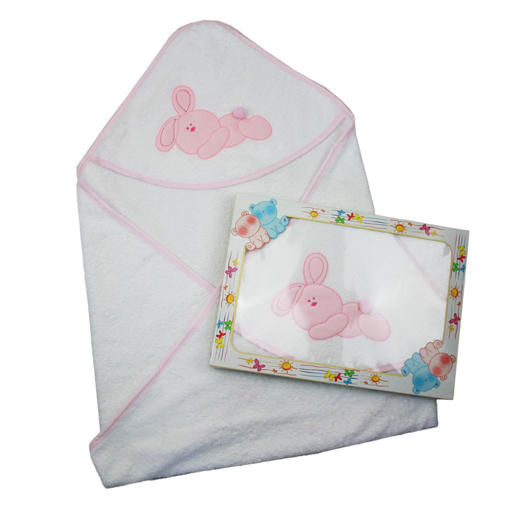 Accappatoio Neonato Triangolo SMILE con cappuccio ricamato