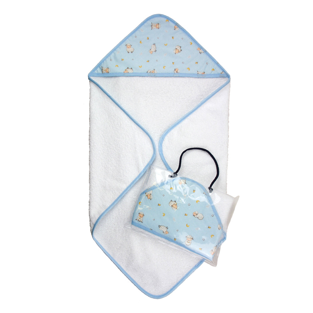 Accappatoio triangolo FLOUNDER cm.60x60 con cappuccio in tela stampata