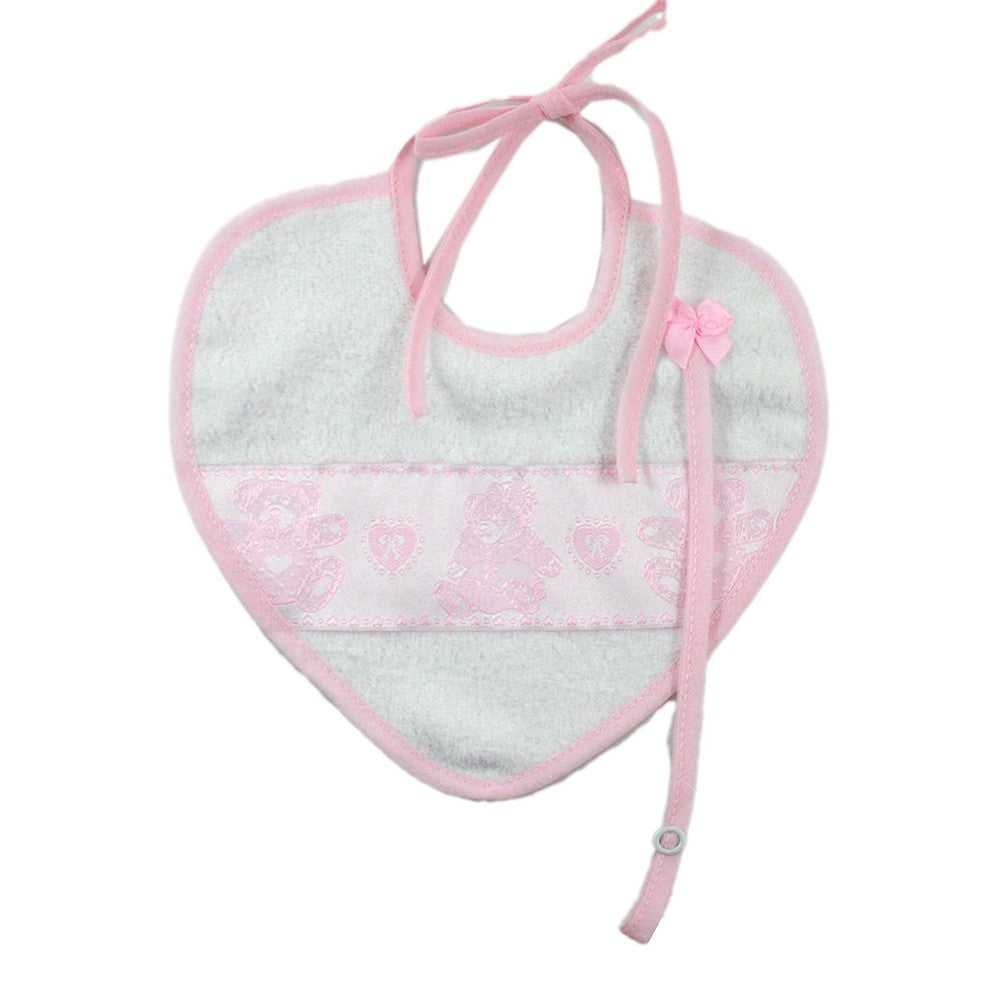 Bavaglino TED a forma di cuore cm.21x20 con portaciuccio