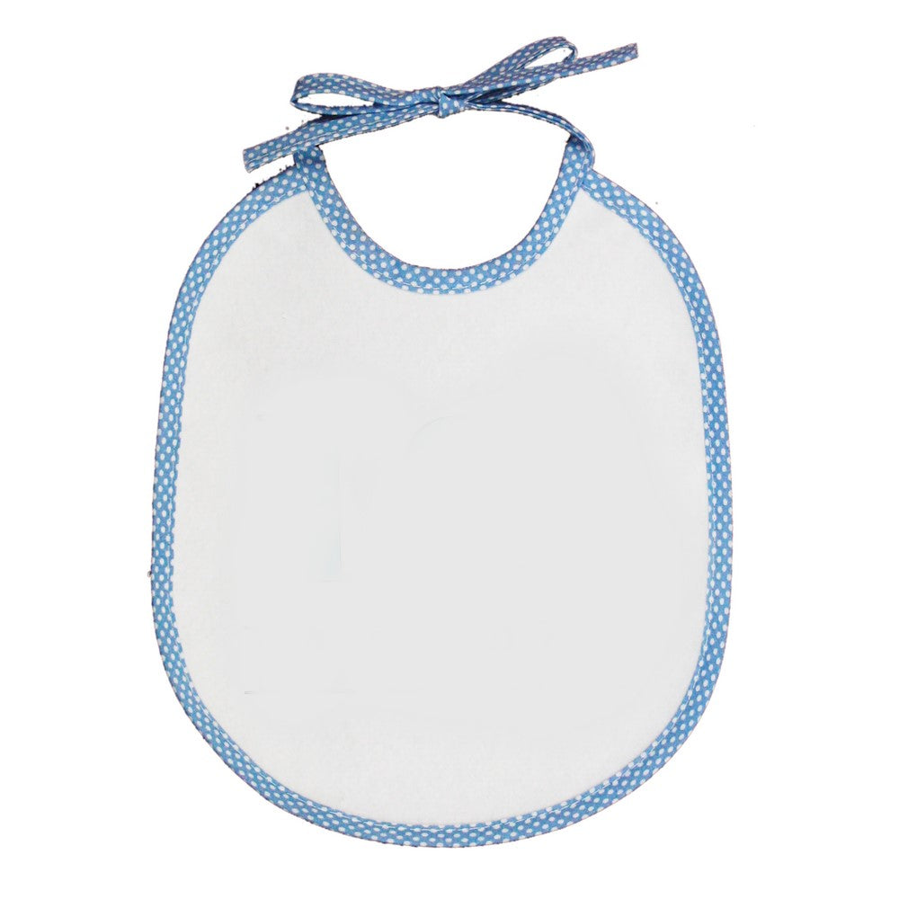 Bavaglino PER SUBLIMAZIONE mis.20x24 con laccetti e sbieco pois